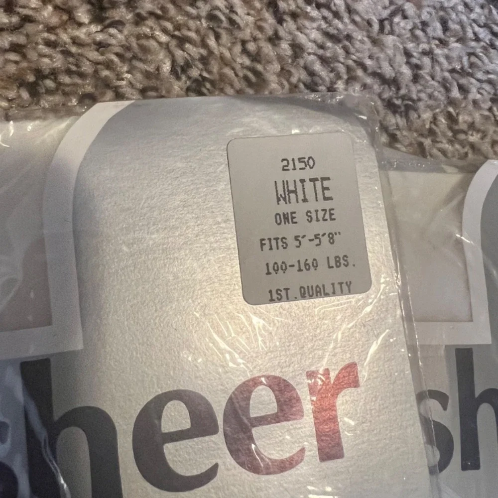 Ultra Sheer Pantyhose White One Size Fits 5'5